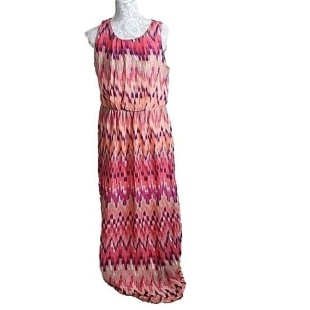 Studio One Maxi Dress Multicolor lined sleeveless Party beach womens 14